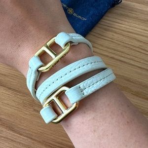 Tory Burch Double Wrap Leather Bracelet